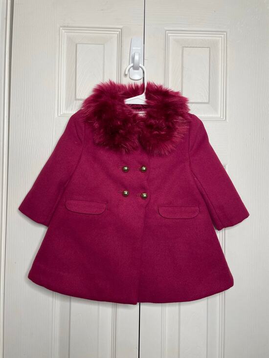Janie and Jack Other - Janie and Jack Girls Burgundy Magenta Dress Coat Size 6-12 Mo